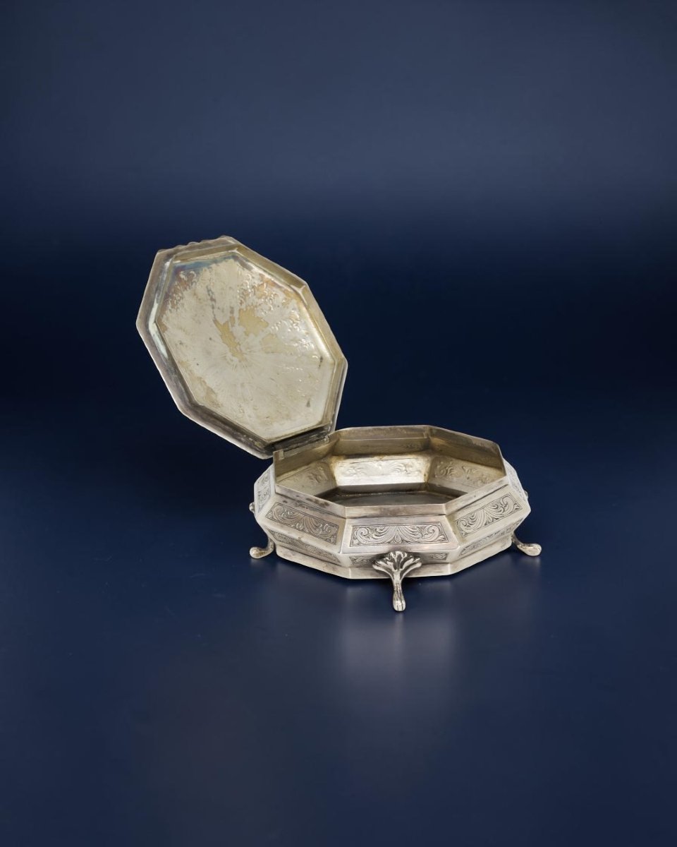 Boîte à bijoux en Argent 800 - Italie, milieu du XXe siècle-photo-2
